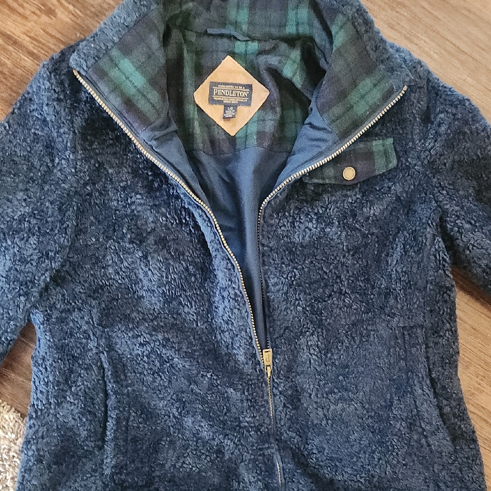 Pendleton Blue Fleece Puffer Jacket - image 1